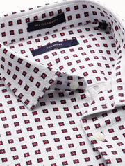 Men White Polka Dots Casual Shirt-ELICAPRINT-4821-White