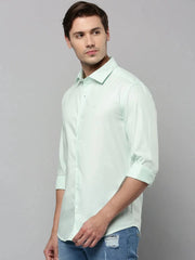 Men Green Solid Casual Shirt-SAGARPLAIN-4570-Seagreen