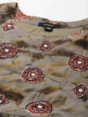 Women's Grey Tie Dye Kurta SetKC-1004-Grey