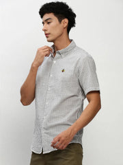 Men White Striped Casual Casual Shirts-JUBASTRIPE-071-White