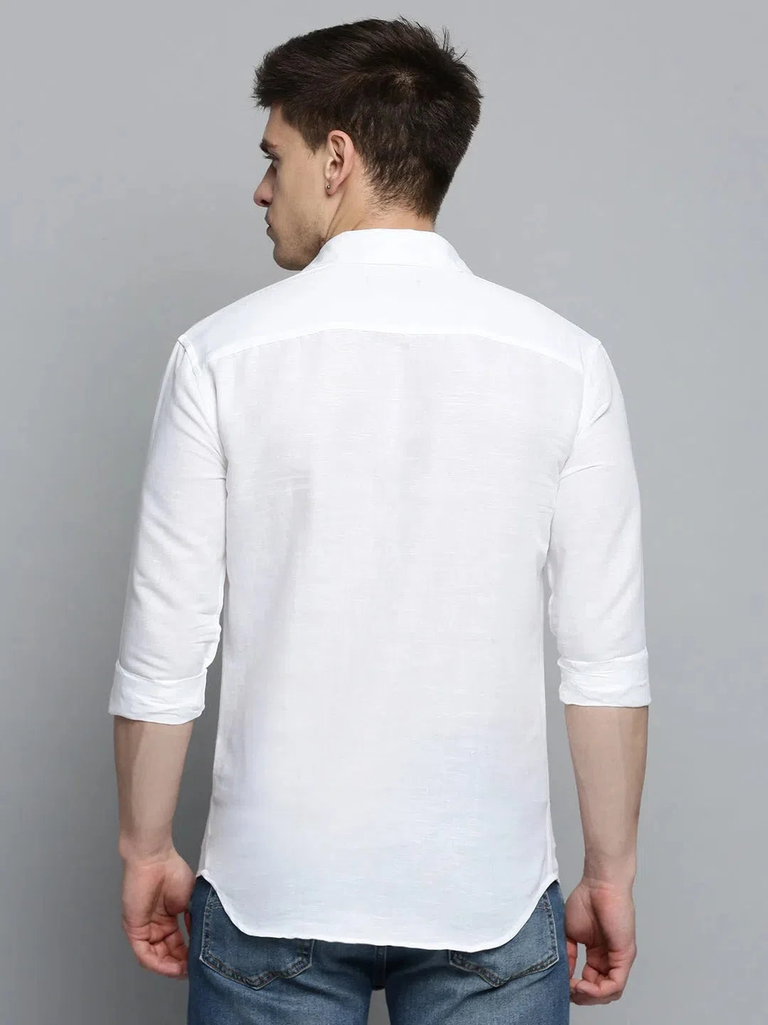 Premium White Cotton Mens Shirt - Solid Casual Shirt | DesiQlo