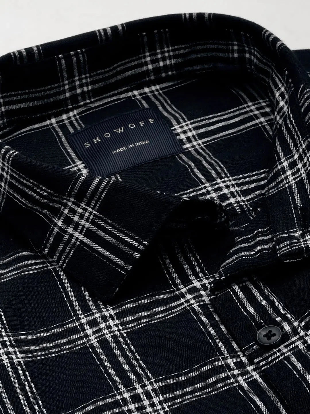 Black Checked Mens Shirt | Cotton Casual Shirts DesiQlo