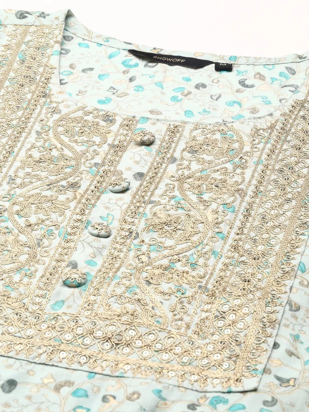 Sea Green Printed Kurta Set for Women | Cotton Kurta Sets