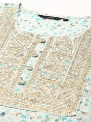 Women's Sea Green Printed Kurta Set-RF-1949eagreen