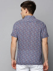 Men Blue Printed Casual Shirt-RESORTPRINT-5288-Blue