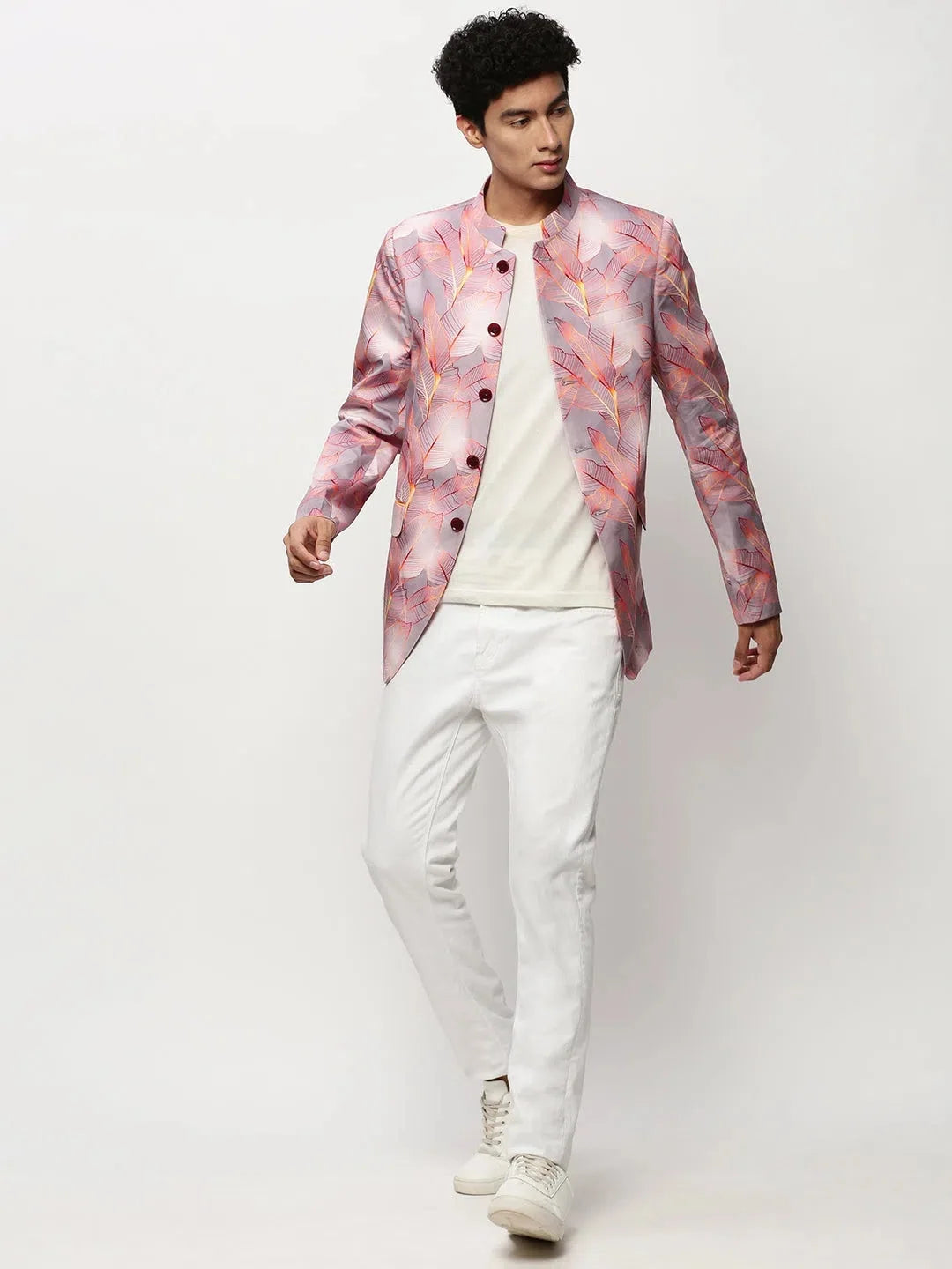 Mauve Print Modi Jacket | Men's Nehru Jacket Collection