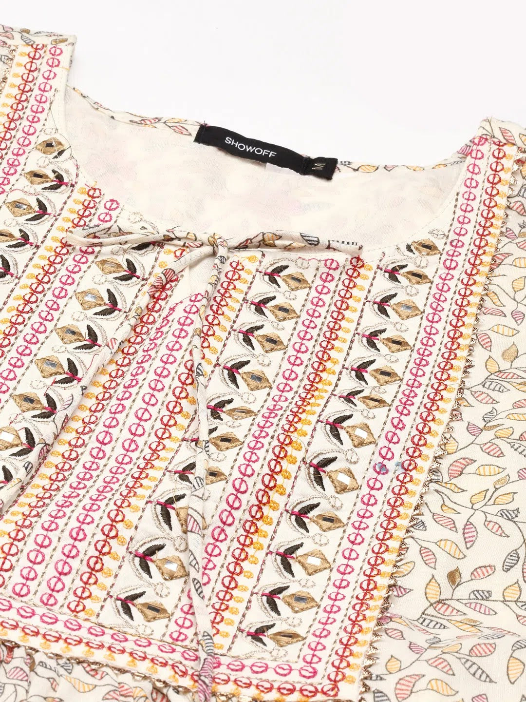 Beige Printed Anarkali Kurti - Women's Polyester Anarkali Dress