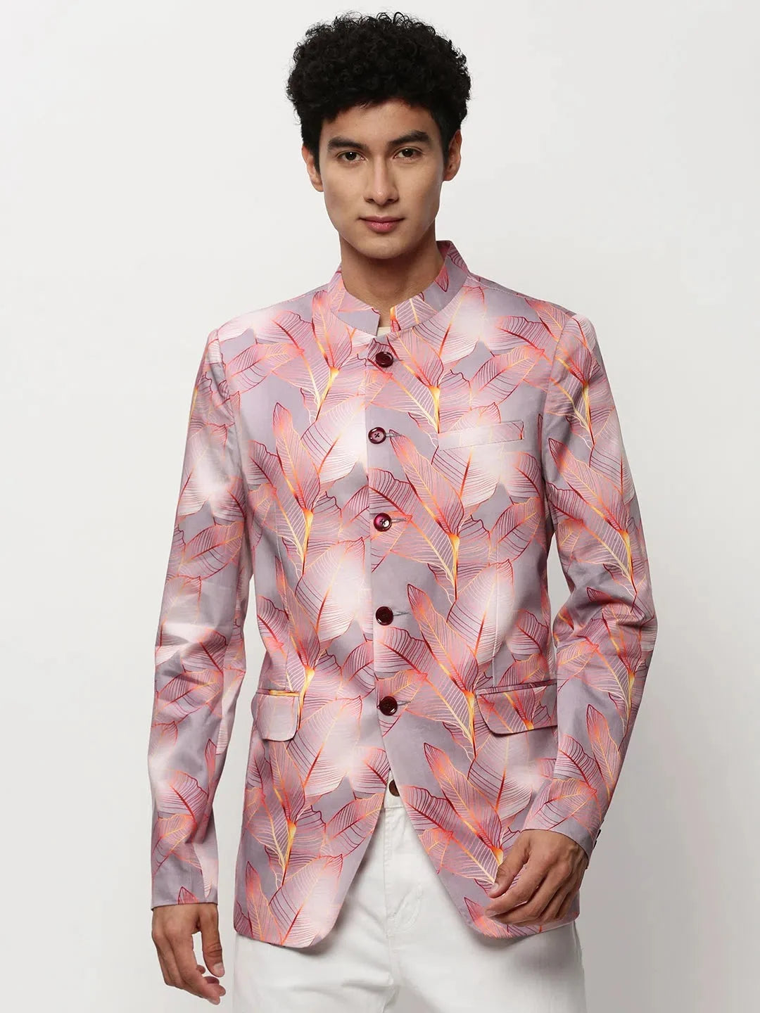 Mauve Print Modi Jacket | Men's Nehru Jacket Collection