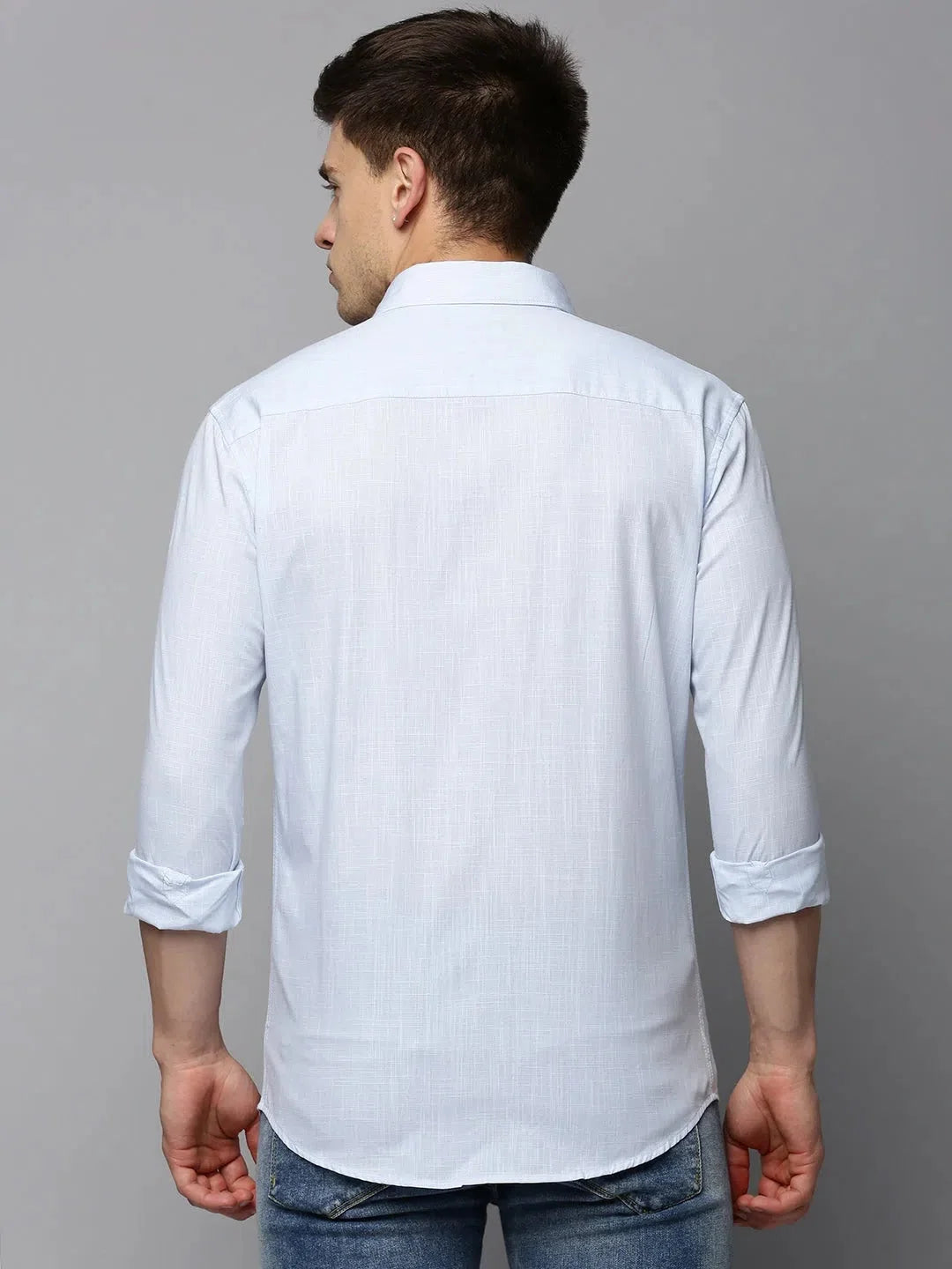 Men's Blue Solid Casual Shirt | Cotton Mens Shirt - DesiQlo