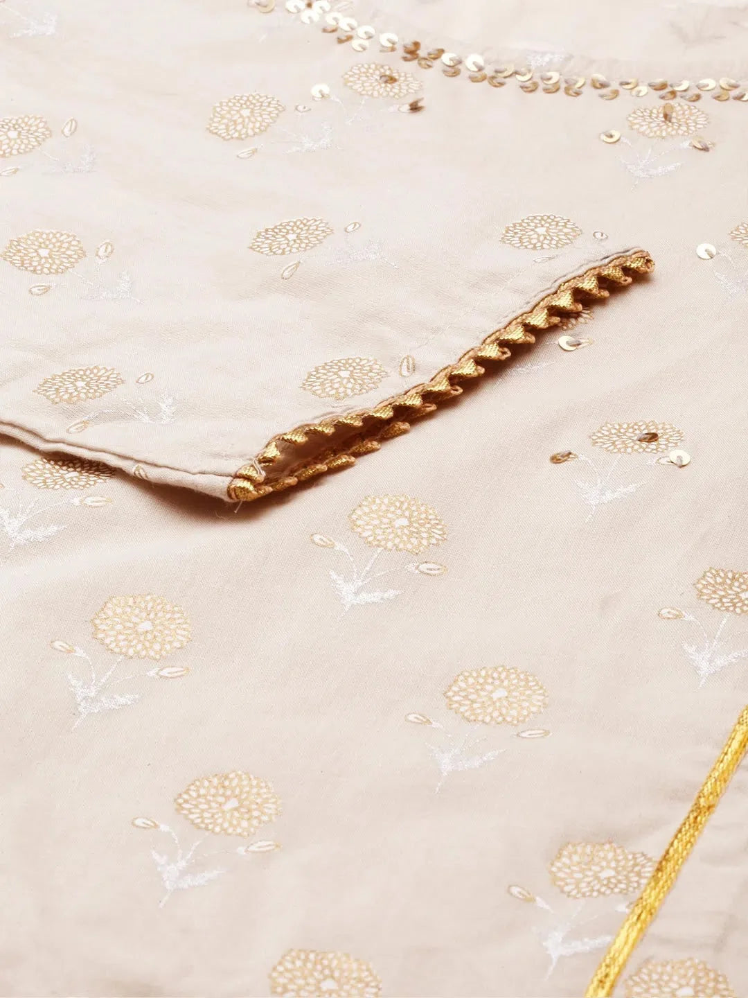 Grey Printed Women's Kurta Set | Floral Cotton Kurta Sets