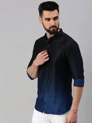 Men Navy Blue Printed Casual Shirt-HIGHPOWERPRINT-1252-Navyblue
