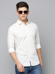 Men White Printed Casual Shirt-FLIORIONIEPRINT-3509-Offwhite