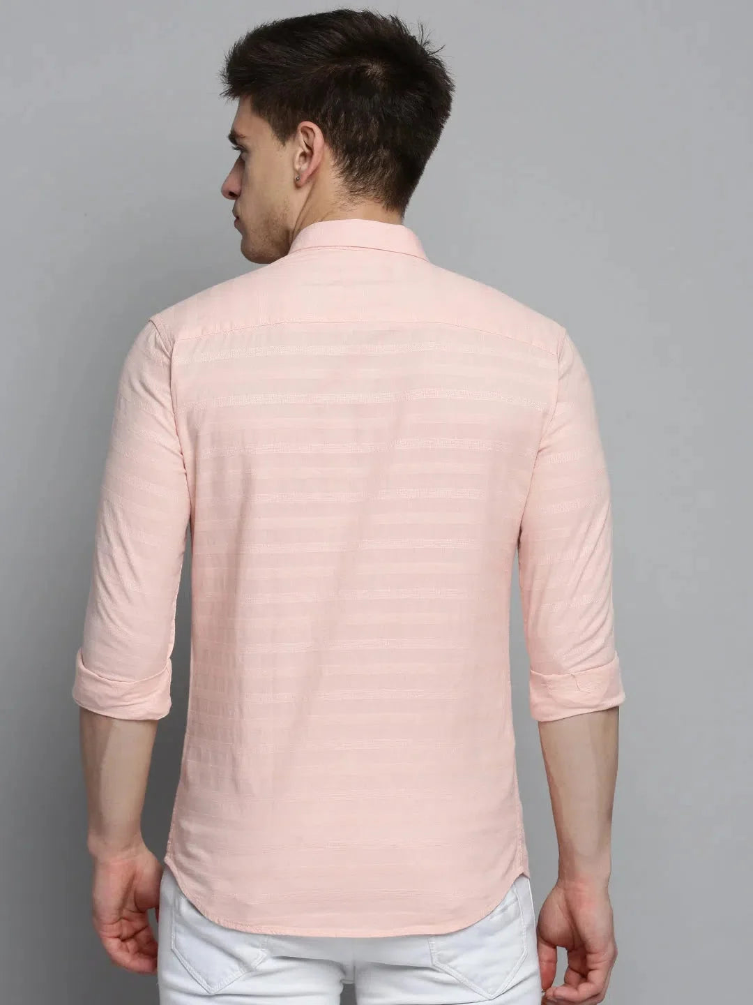 Men's Pink Cotton Shirt - Solid Casual Shirt | DesiQlo