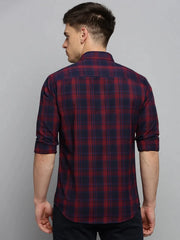 Men Maroon Checked Casual Shirt-DALTONCHECKS-4085-Maroon