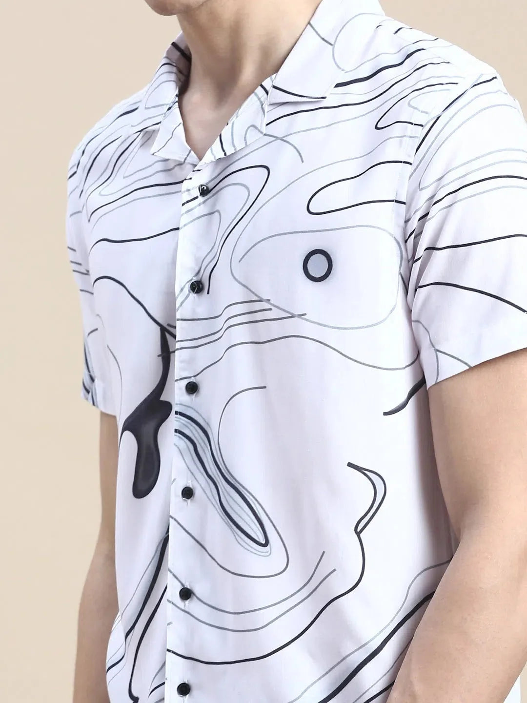 Men's White Printed Casual Co ord Set | Stylish Co ord Sets