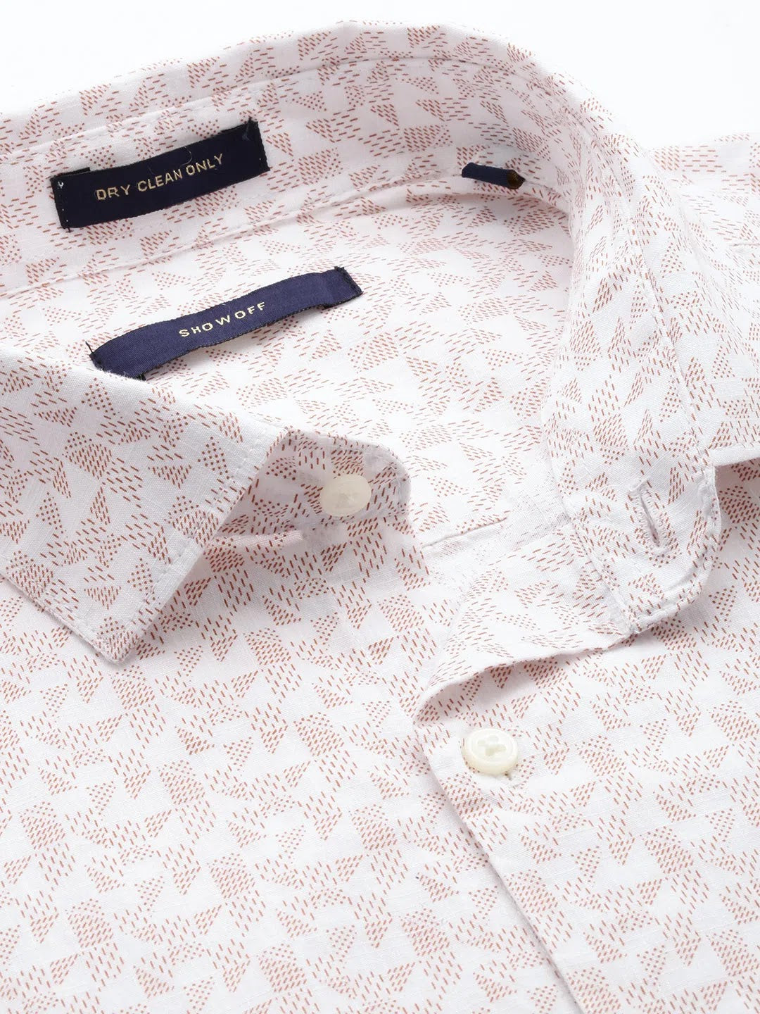 Men's White Printed Cotton Shirt | Stylish Casual Shirt