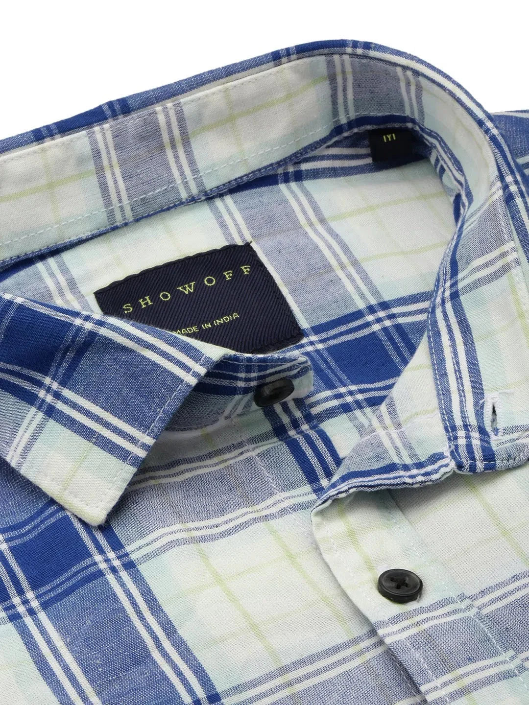 Off-White Checked Mens Shirt | Cotton Casual Shirts