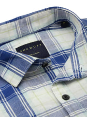 Men White Checked Casual Shirt-DALTONCHECKS-4092-Offwhite
