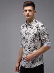 Men Grey Printed Casual Shirt-PARKERPRINT-1549-Grey