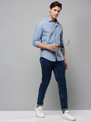 Men Blue Printed Casual Shirt-ELICAPRINT-4815-Blue