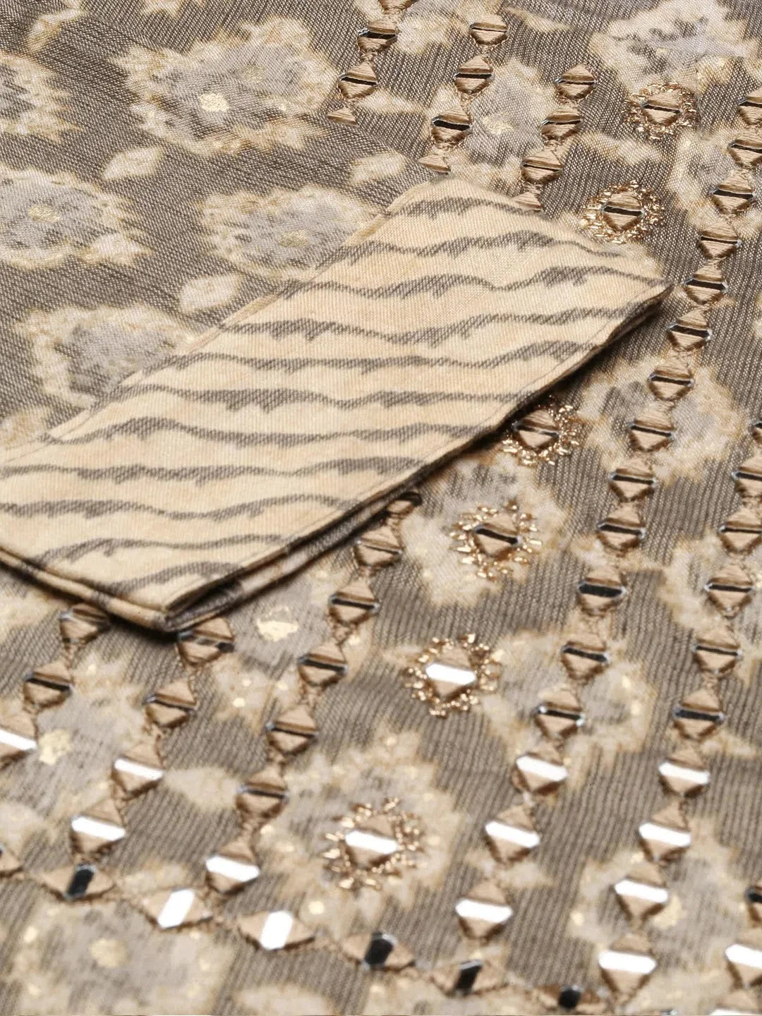 Grey Printed Women's Kurta Sets | Cotton Designer Kurta