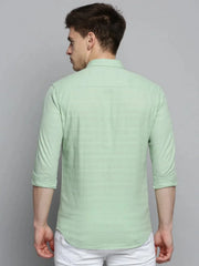 Men Green Solid Casual Shirt-DEERASTRIPES-2072-Green