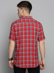 Men Orange Checked Casual Shirt-NICKCHECKSTWILL-1899-Orange