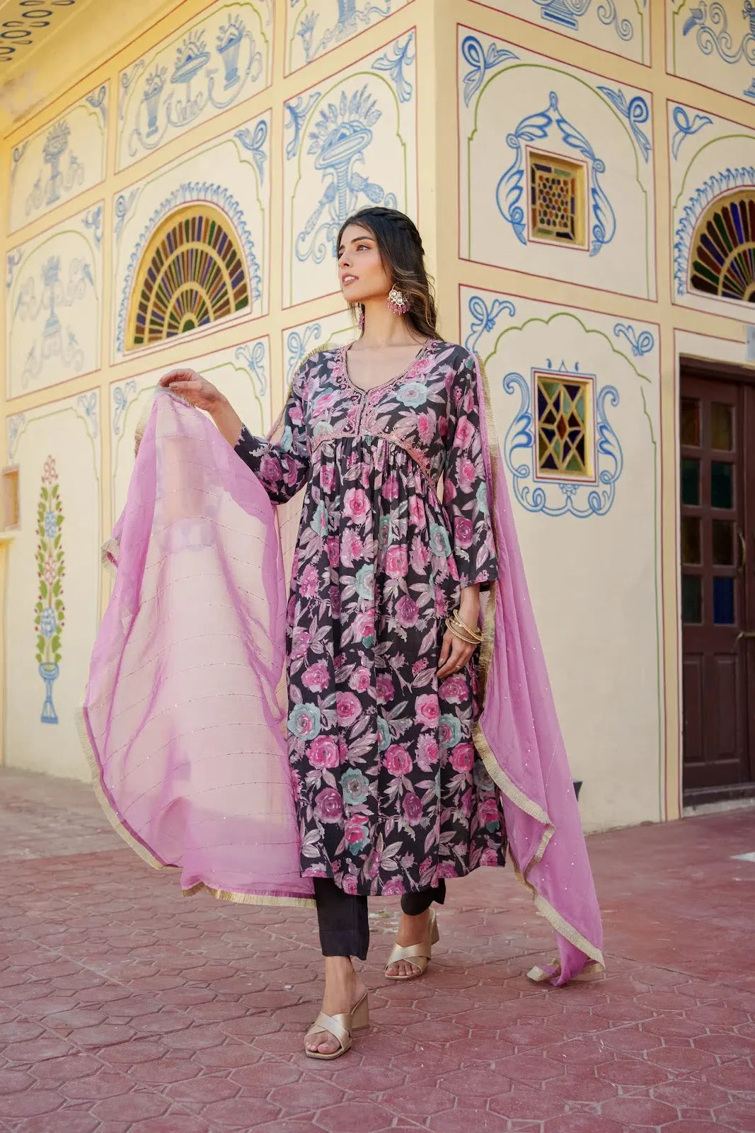 Rani Muslin Kurta Set with Dupatta | Women's Indian Kurta Sets