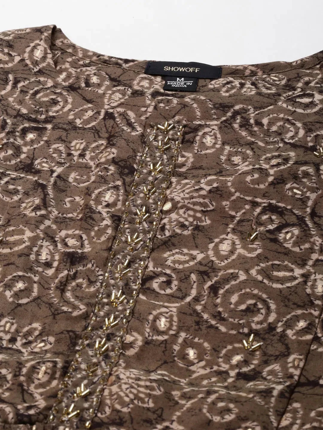 Taupe Printed Kurta Set | Women's Designer Kurta Sets