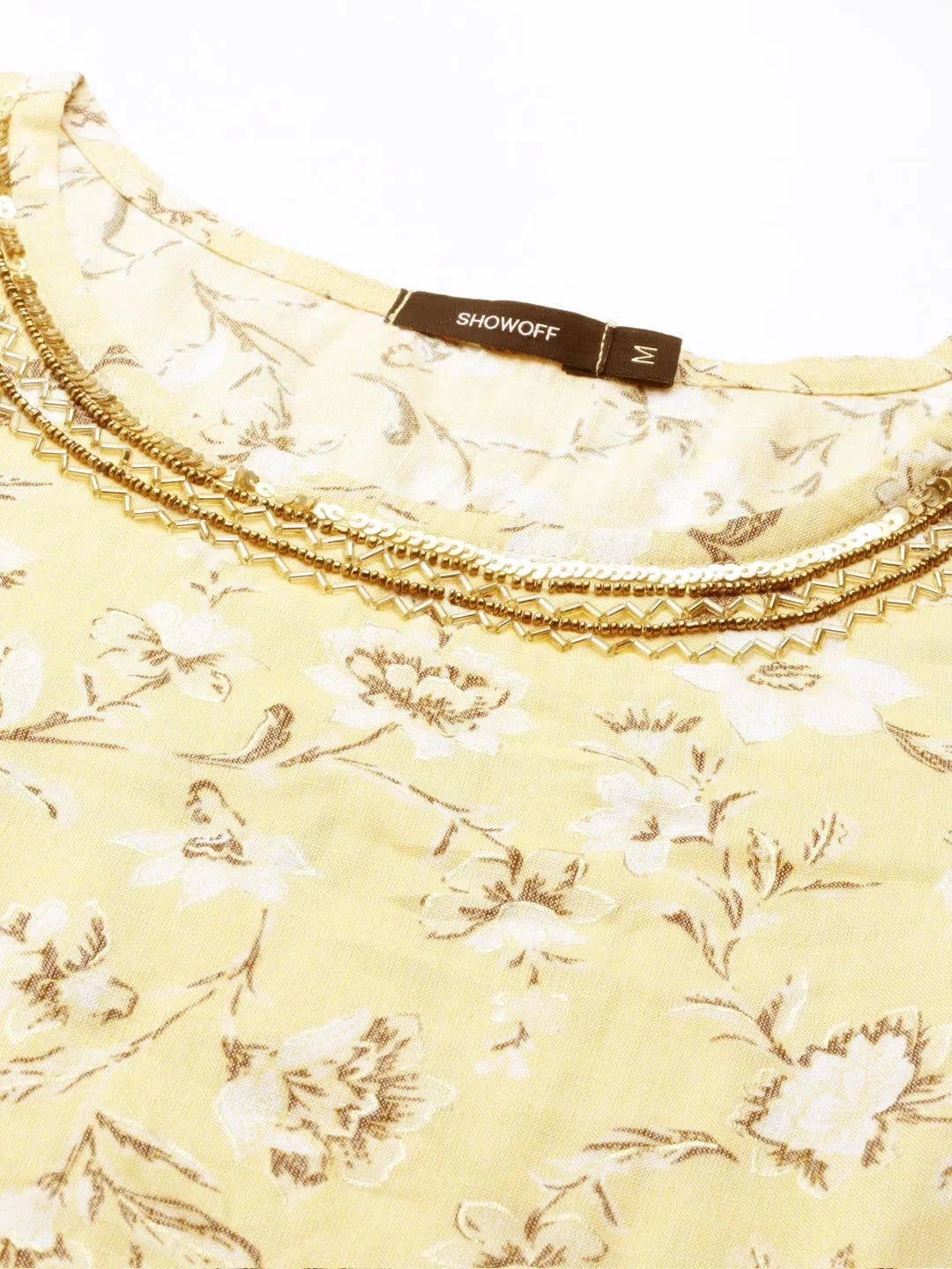 Yellow Floral Kurta Set | Women's Cotton Kurta Sets Online