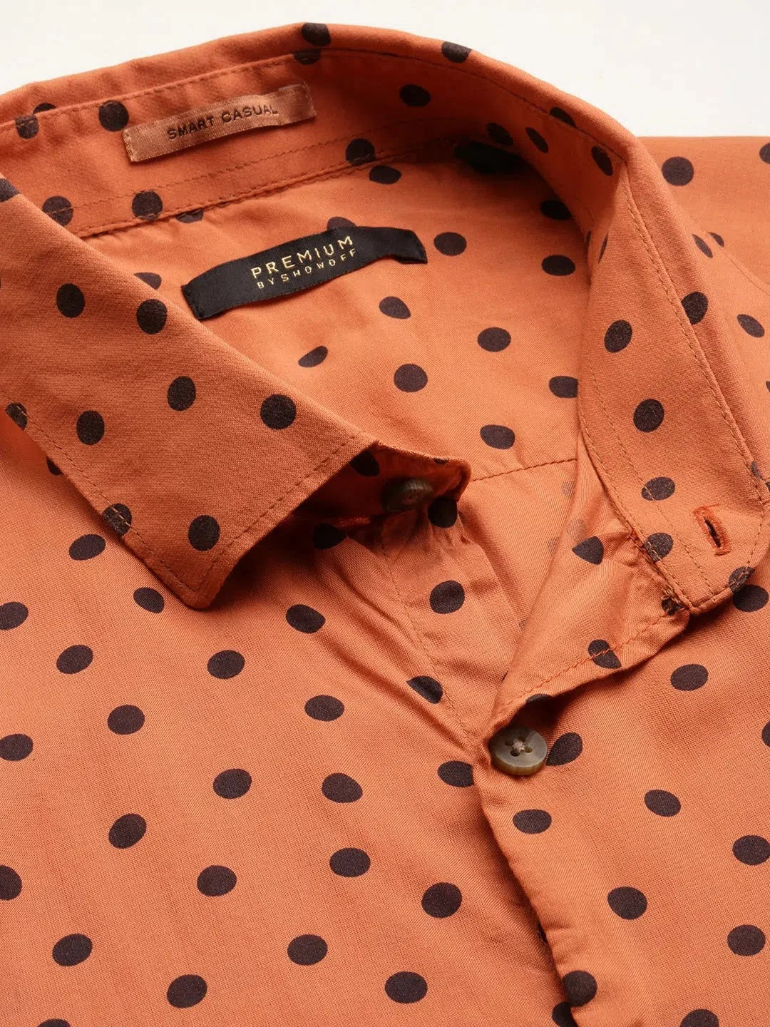 Rust Printed Mens Shirt | DesiQlo Cotton Casual Shirt