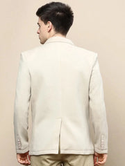 Men Beige Solid Casual Blazers-AR-46-Beige