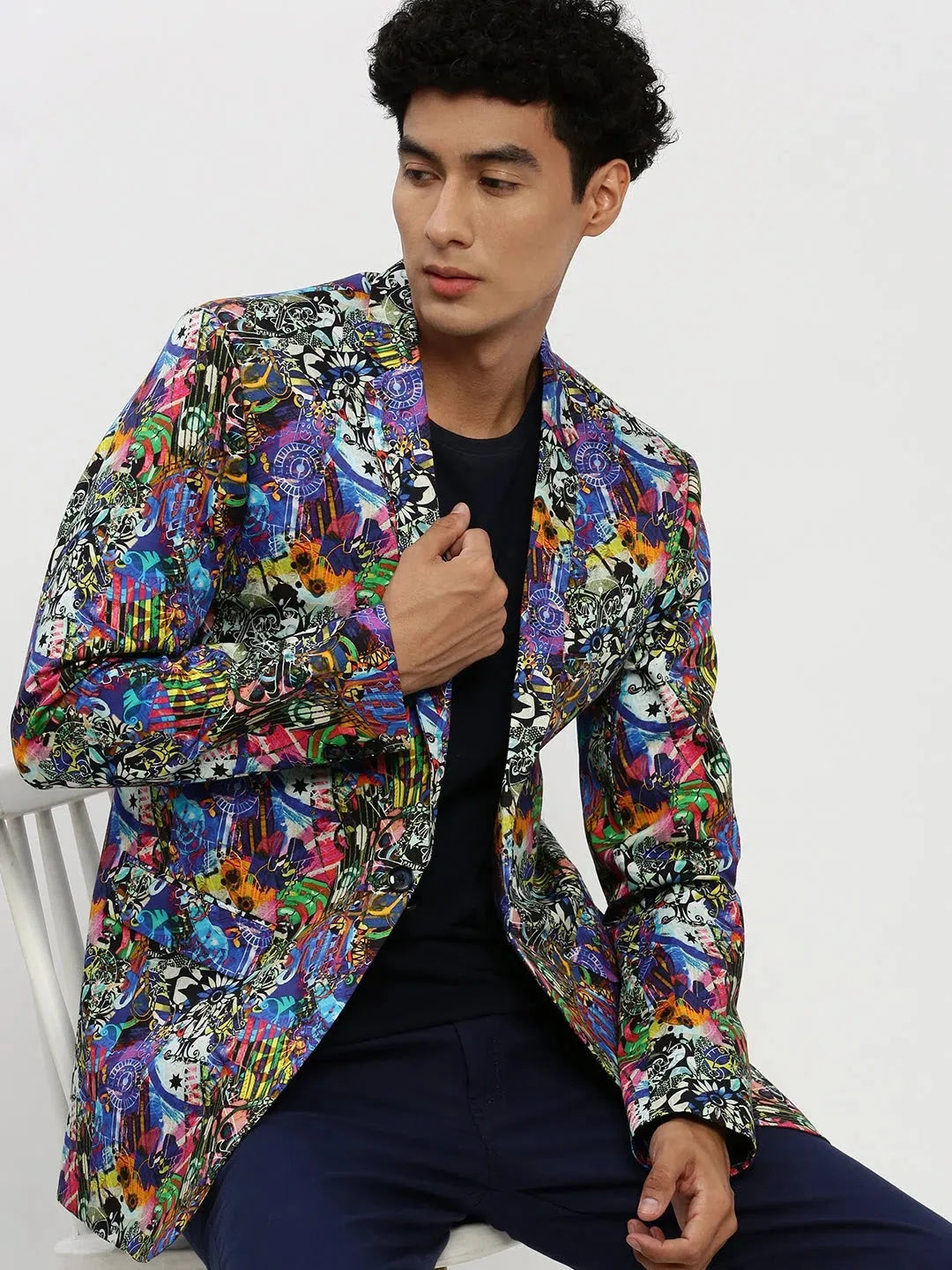 Multi Printed Blazer - Ethnic Nehru Jackets | DesiQlo
