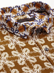 Men Brown Printed Casual Shirt-PARKERPRINT-1548-Brown