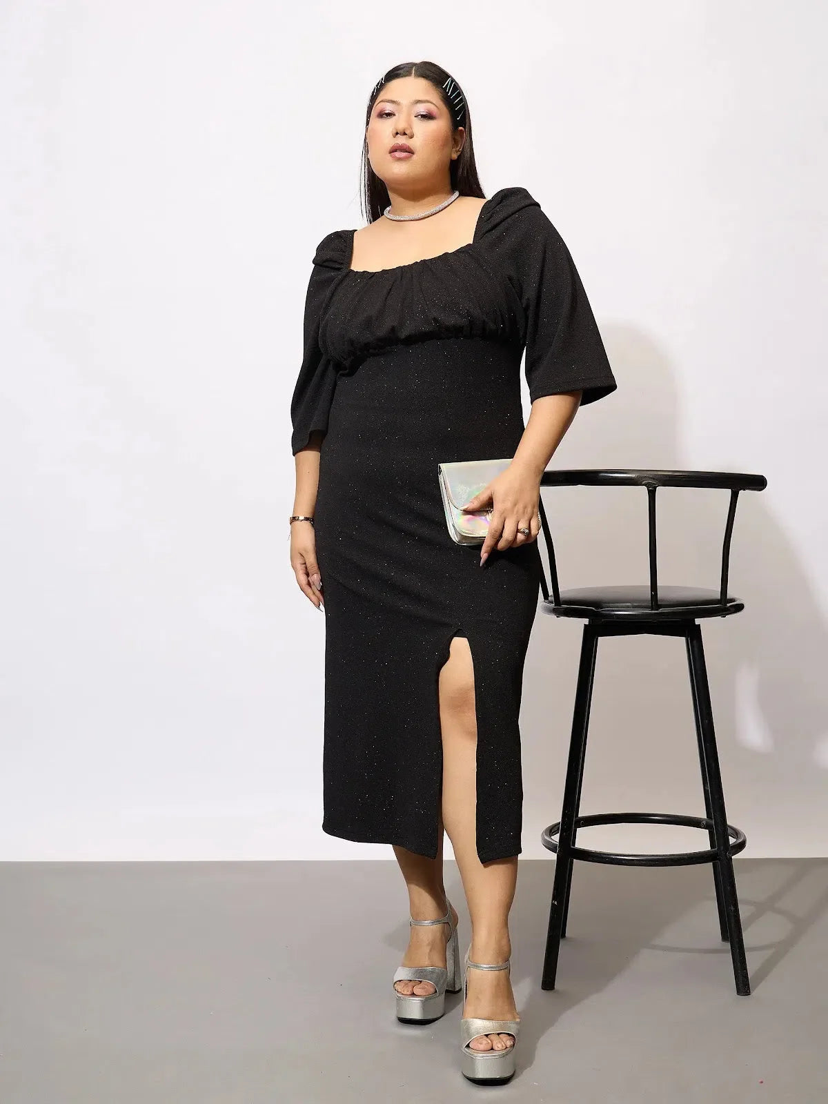 Black Glitter Bodycon Dress | Women's Party Wear Dress