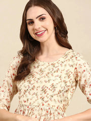 Women's Cream Printed Kurta SetKC-1003-Cream