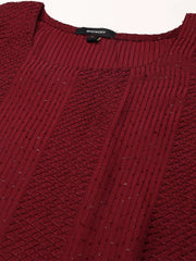 Women's Red Embroidered Kurta SetKC-837-Burgundy