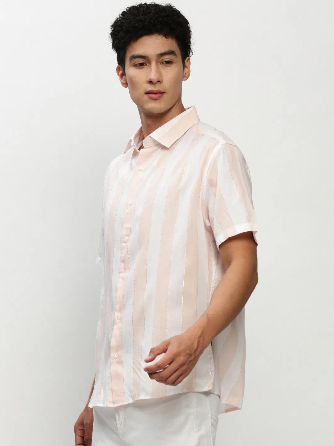 White Striped Cotton Shirt | Mens Casual Shirt DesiQlo