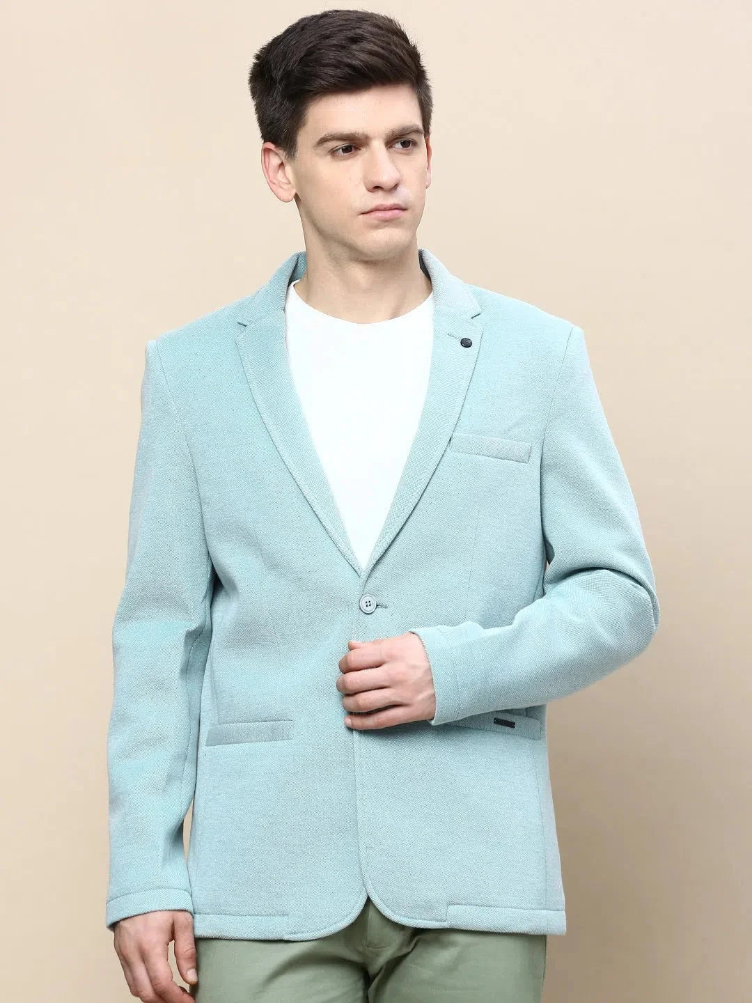 Green Solid Cotton Modi Jacket | Nehru Jacket Wedding Style
