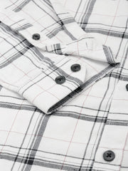 Men White Checked Casual Shirt-DALTONCHECKS-4082-Offwhite