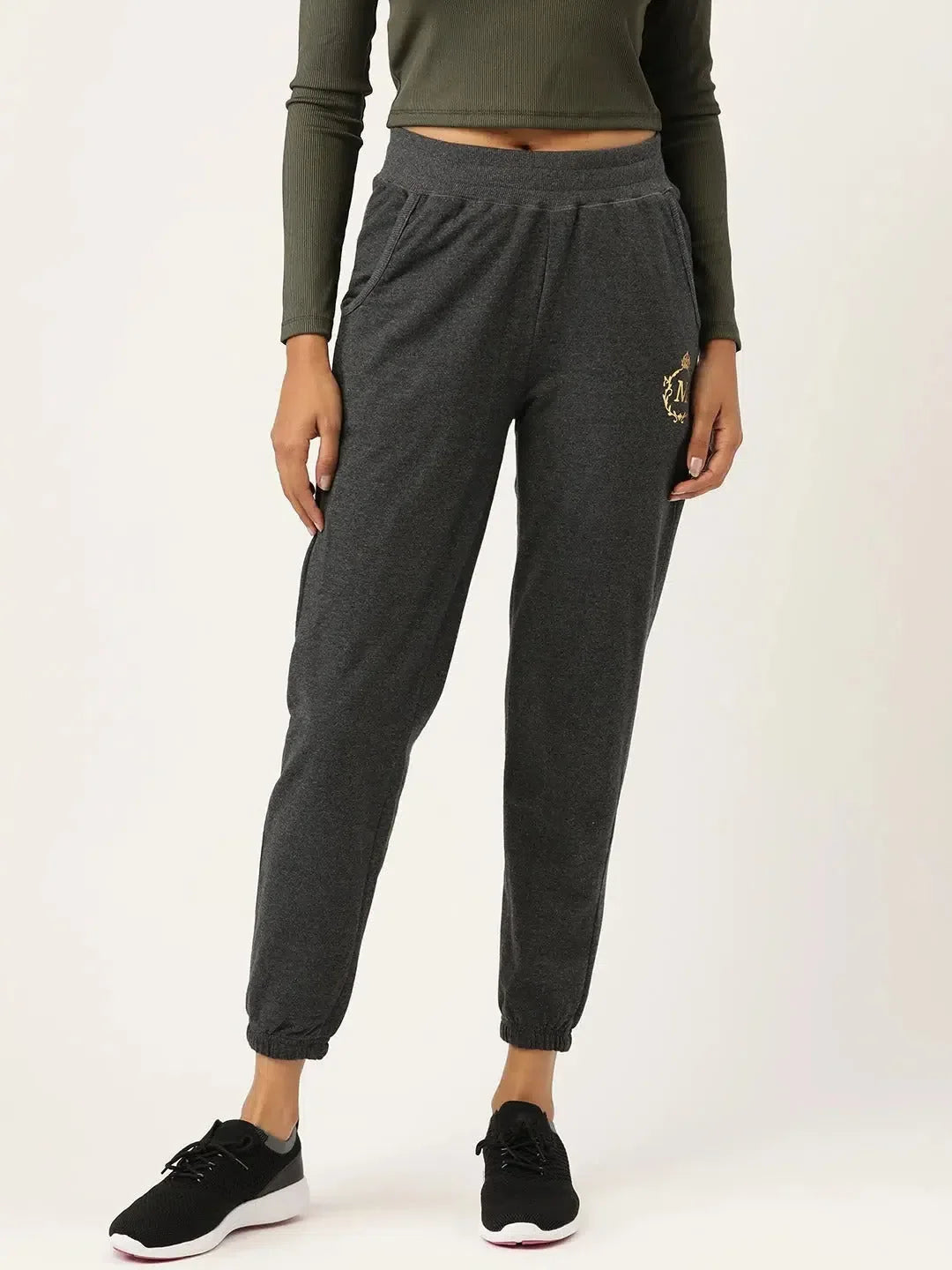 Grey Cotton Terry Joggers - Comfortable Women's Apparel