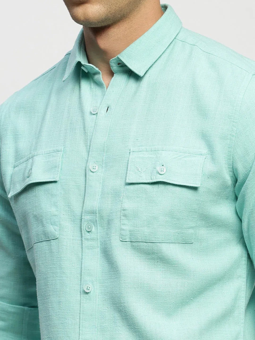 Green Solid Mens Shirt | Casual Cotton Shirt - DesiQlo