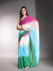 Baby Pink Pure Cotton Soft Saree With Stripes Pattern-MA54CT33580105