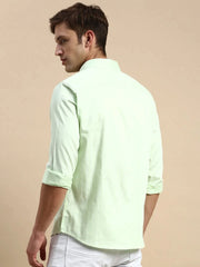 Men Green Striped Casual Shirt-PACIFICSTRIPE-4946-Limegreen