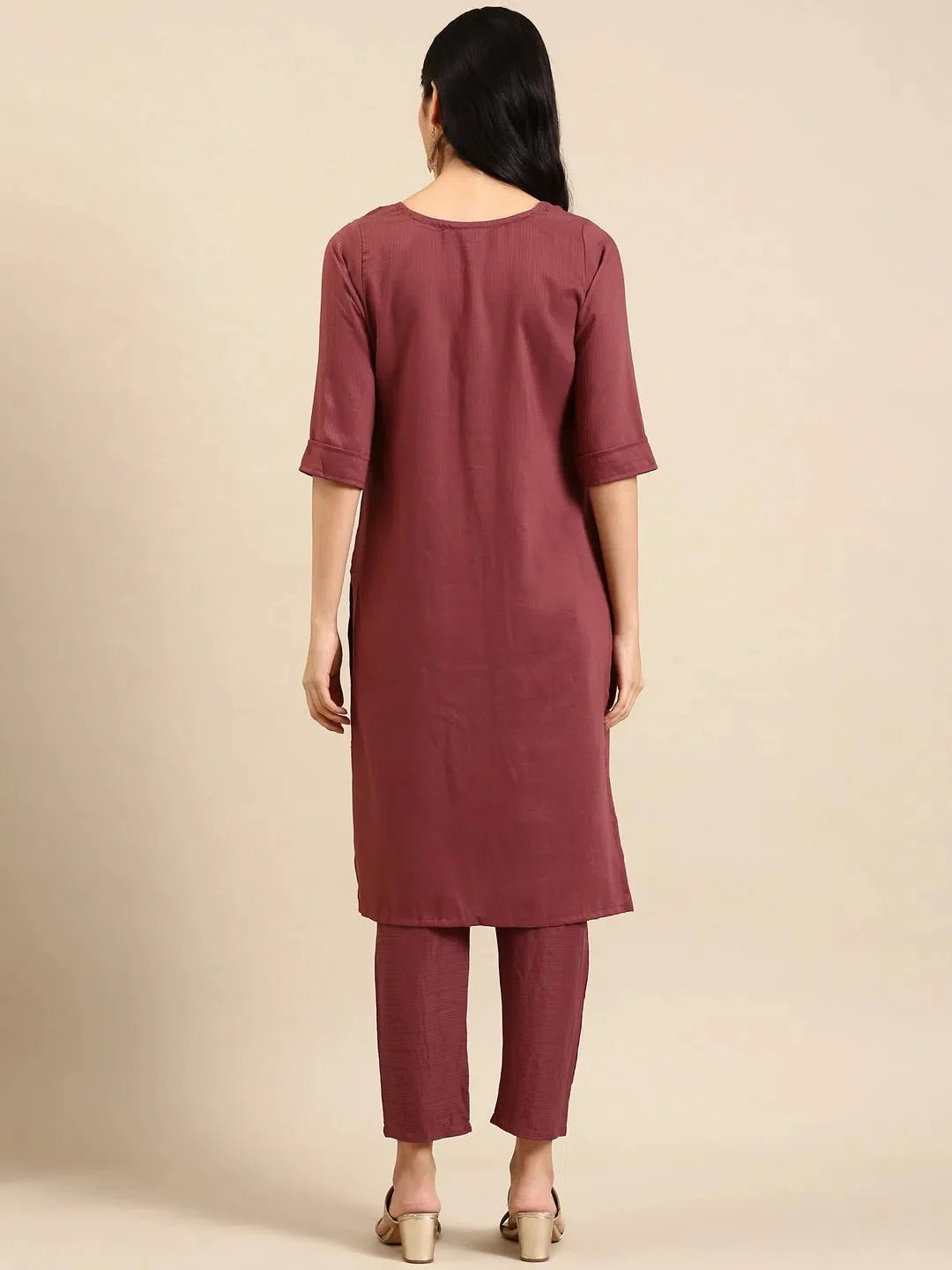 Purple Solid Cotton Kurta Set | Women's Designer Kurta Sets