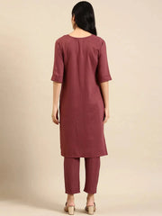 Women's Purple Solid Kurta SetKC-3327-Mauve