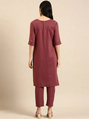 Women's Purple Solid Kurta SetKC-3327-Mauve