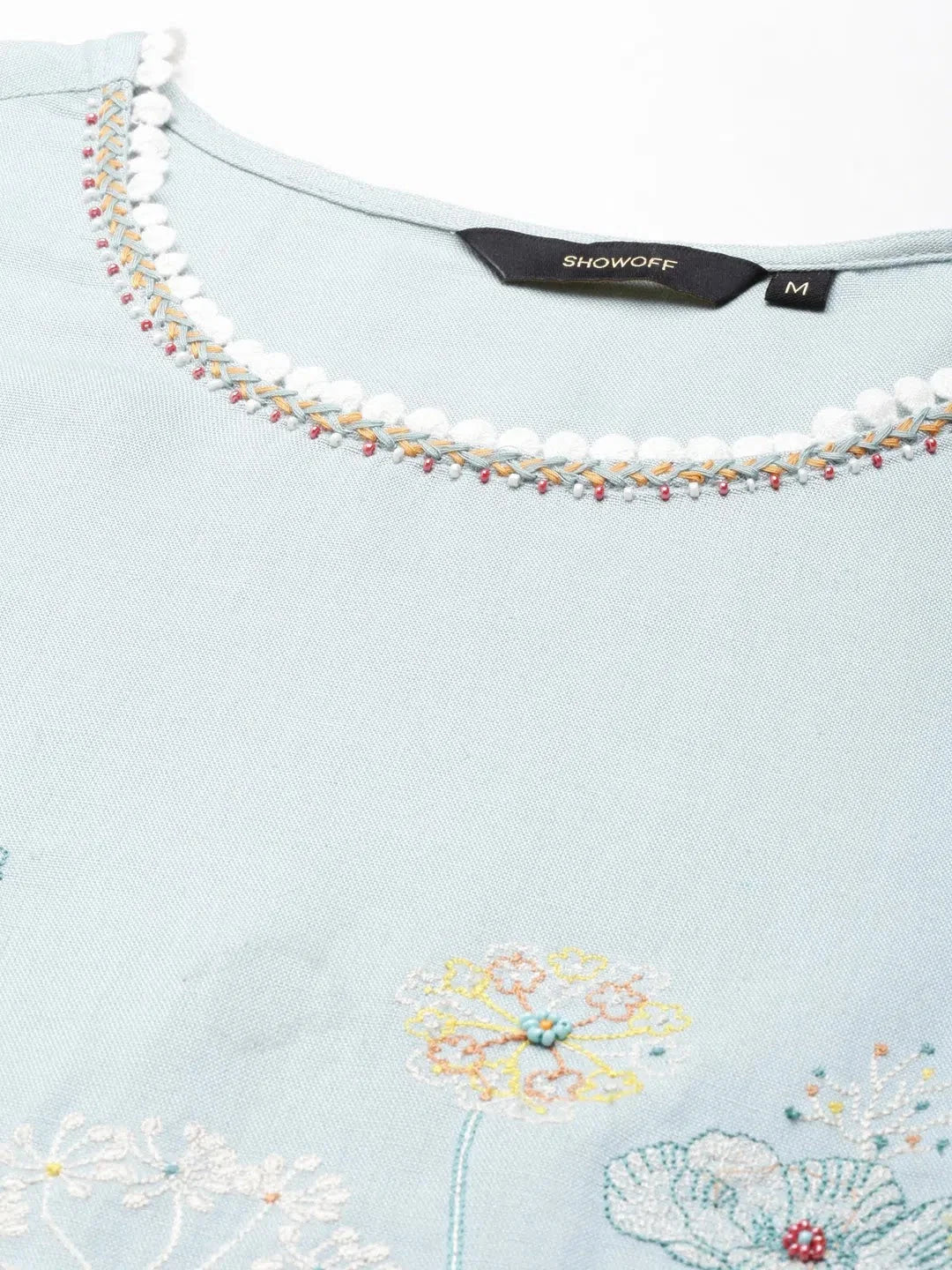 Blue Embroidered Kurta - Women's A-Line Indian Kurtis Online