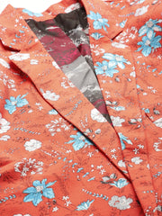 Men Coral Printed Blazer-SOBLZ-300-Coral