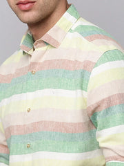 Men Multi Striped Casual Shirt-CASINOSTIPELINEN-3463-Multi